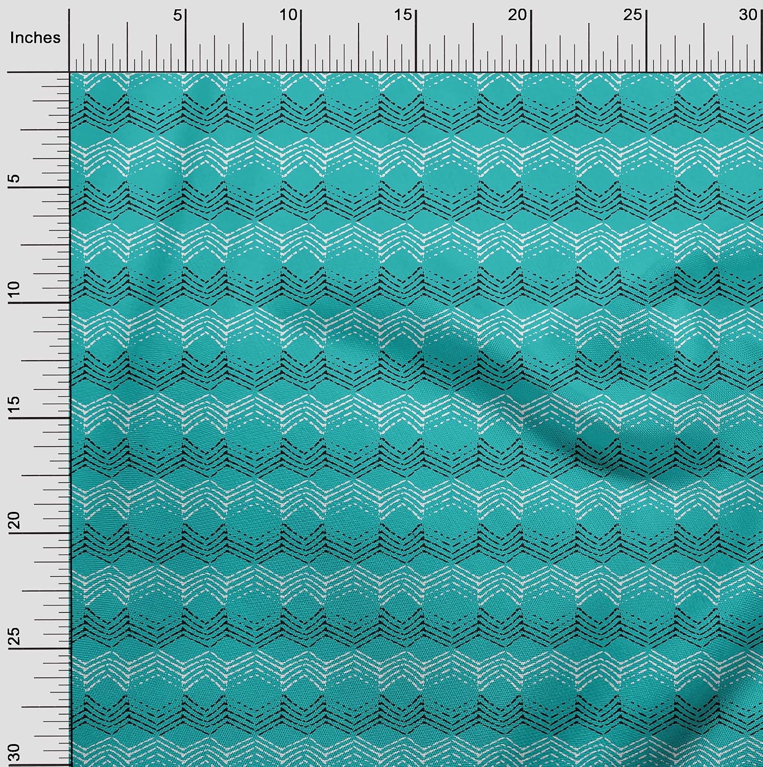 oneOone Cotton Flex Turquoise Green Fabric Block DIY Clothing Quilting Fabric Print Fabric by Yard 40 Inch Wide