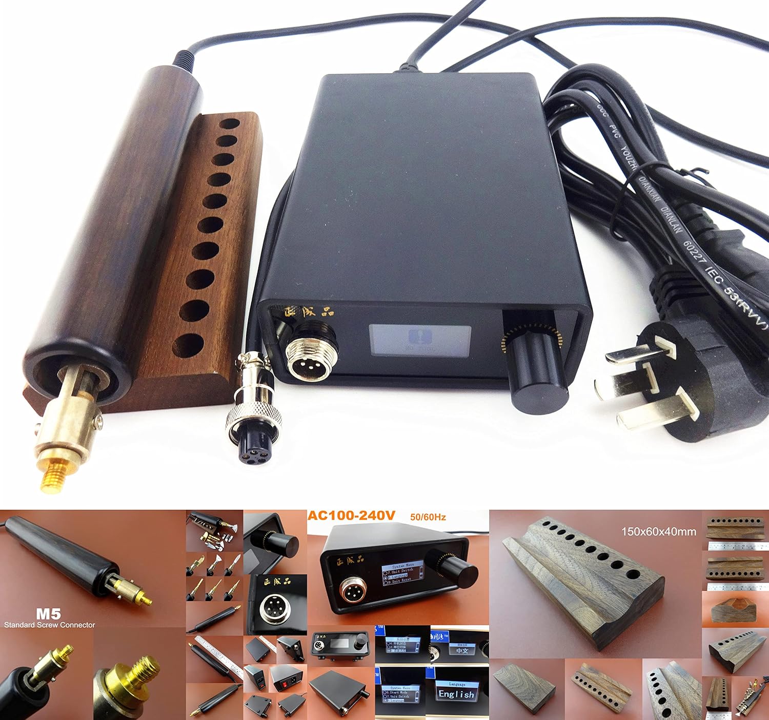 100-240V Leather Crafts Electric Creasing Edging Machine Iron Creaser Edger Tool Set