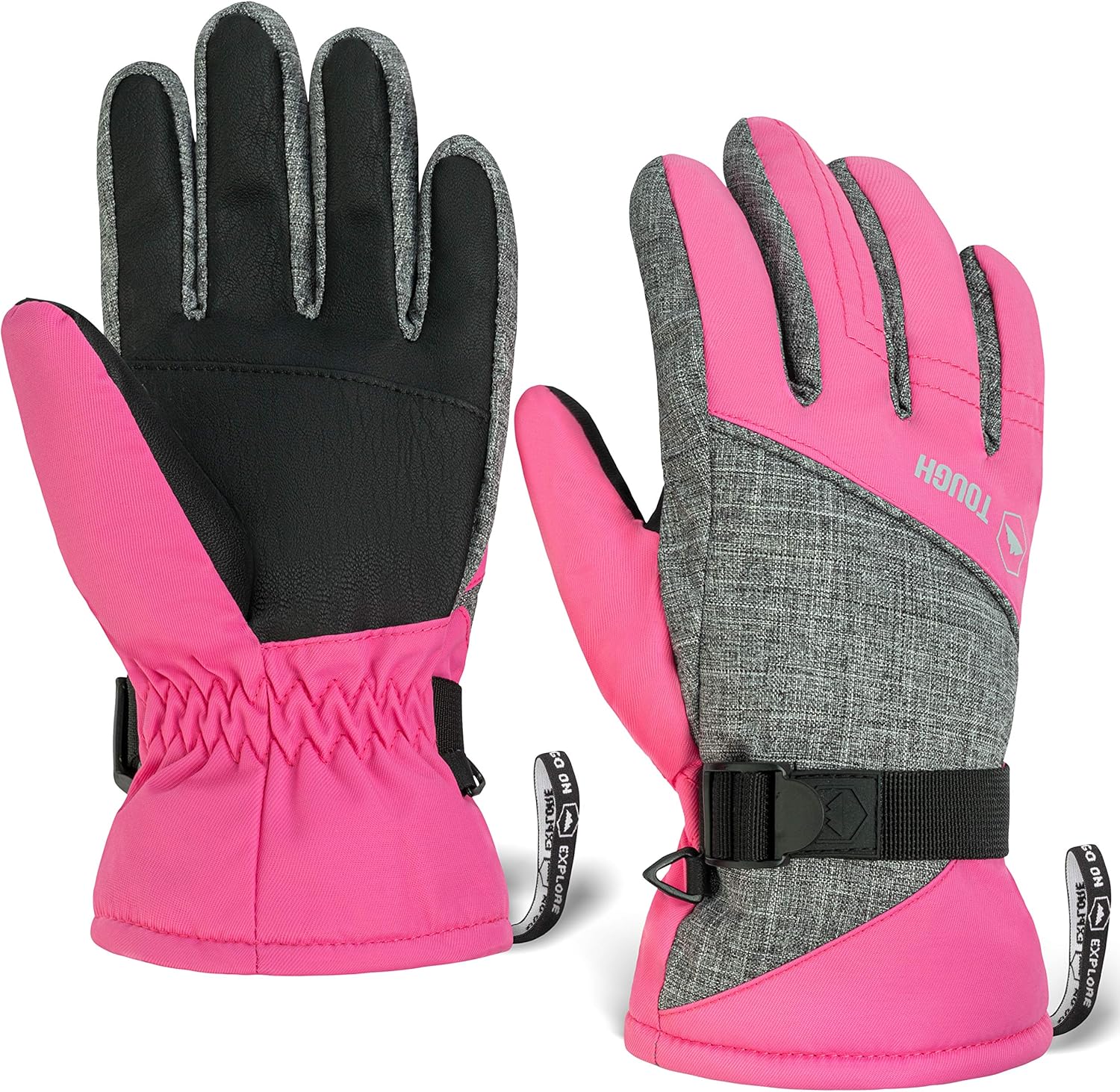 Kids Winter Gloves - Snow & Ski Waterproof Youth Gloves for Boys & Girls - Insulated for Cold Weather Outdoor Play, Skiing & Snowboarding - with Windproof Thermal Shell & Synthetic Leather Palm : Clothing, Shoes & Jewelry