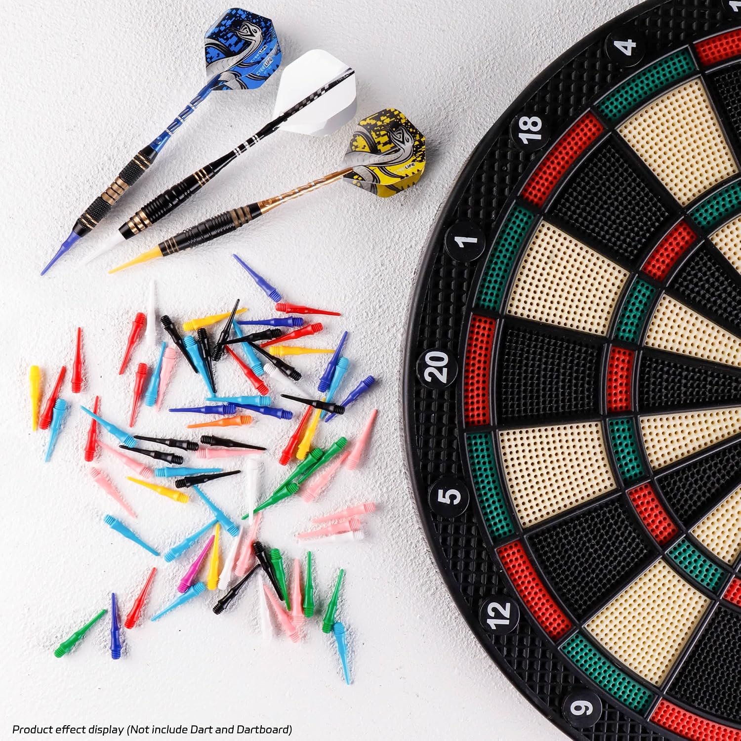 CyeeLife 2BA Thread Soft Tip Dart Points 500 Pack, 10 Colors, Plastic Dart Tips Replacement,Darts Accessories