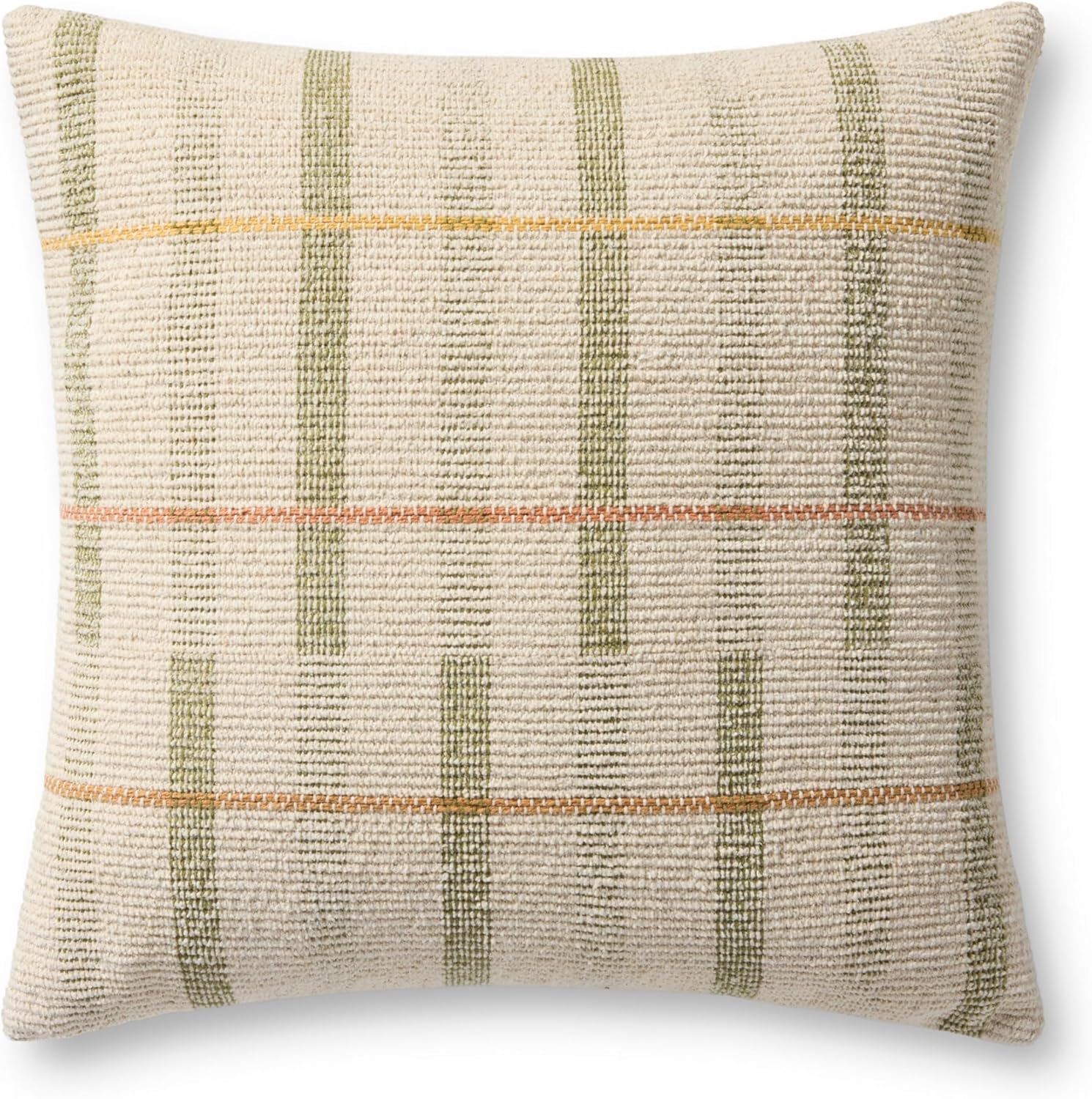 Loloi II Collection PLL0175 Ivory/Green 20'' x 20'' Cover Only Pillow