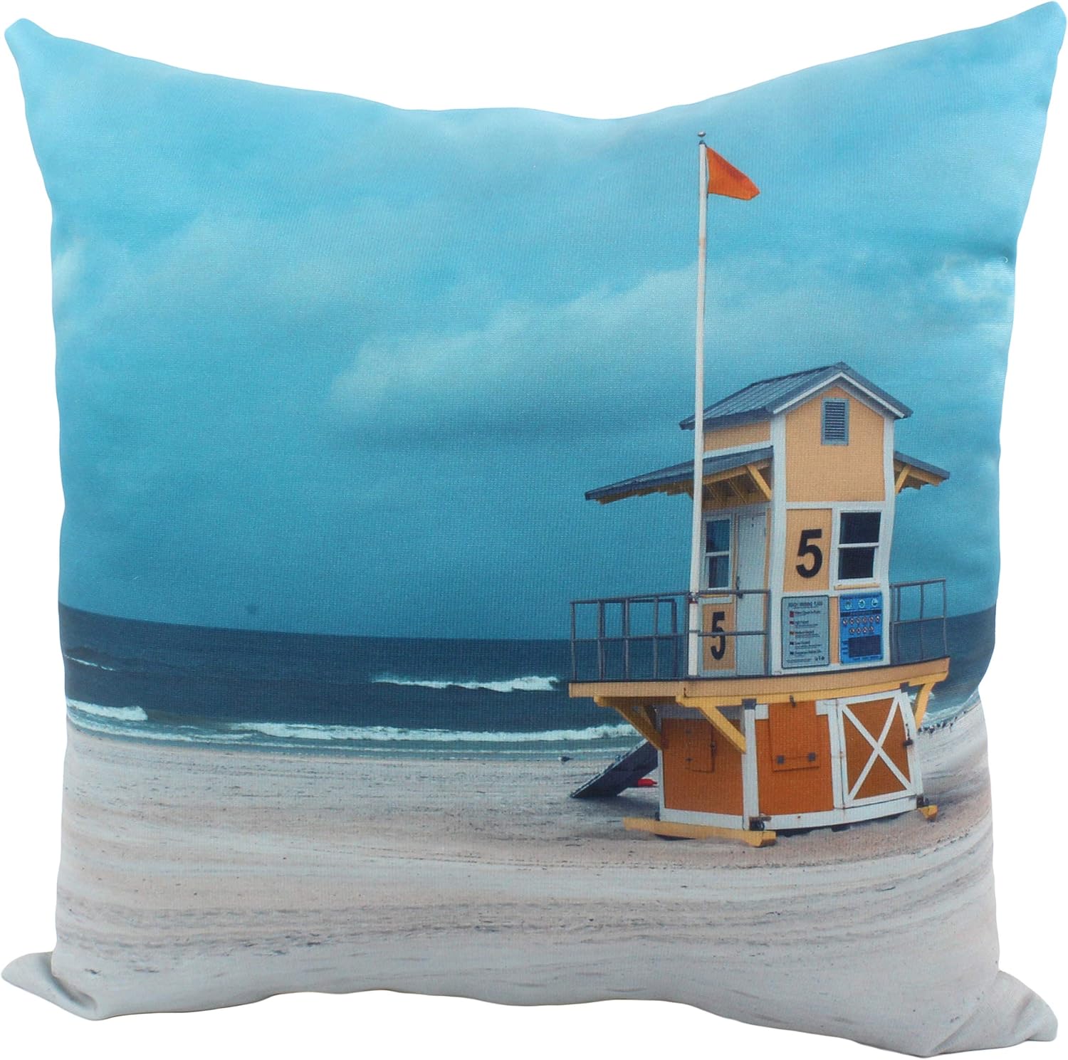 College Covers Lifeguard Stand Cloudy Pillow, 16" x 16", Multicolor