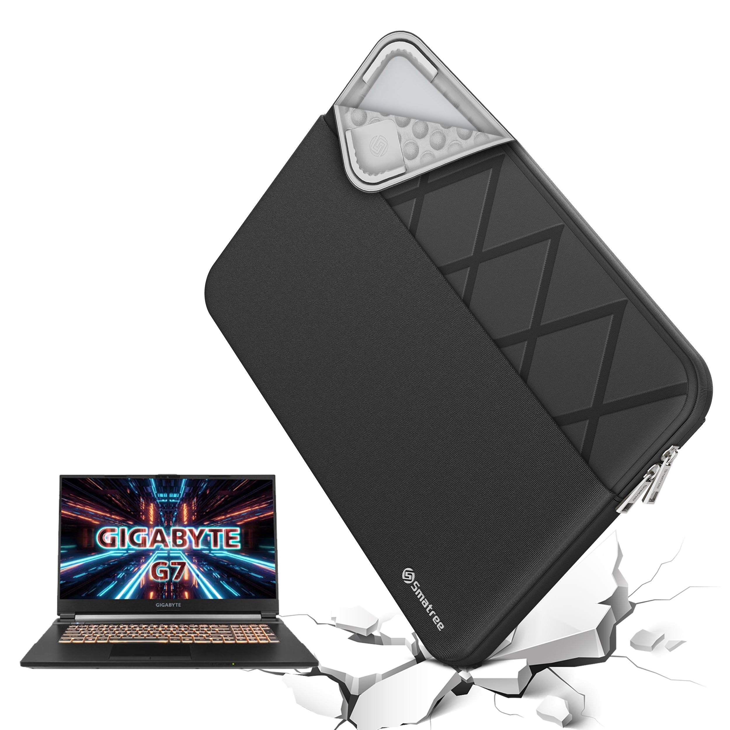 Smatree 16 inch Laptop Sleeve for GIGABYTE AORUS 16 BKF/AORUS 16 BSF, Protective Slim Laptop Case with Accessory Pocket, YKK Zipper, Patented Super