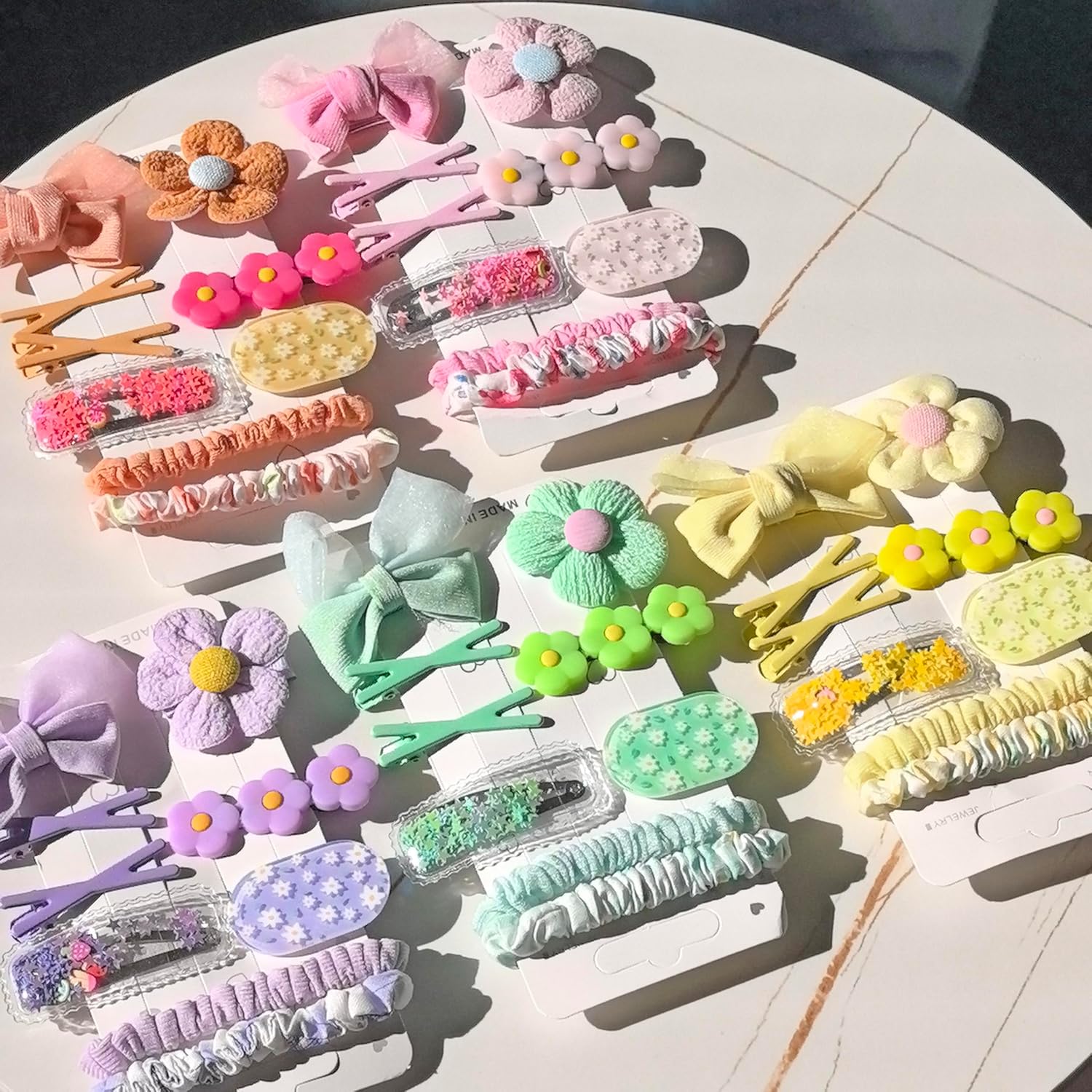 Yellow Floral Girls Hair Set, Flower Bow Hair Clips Hair Ties for Children image 4