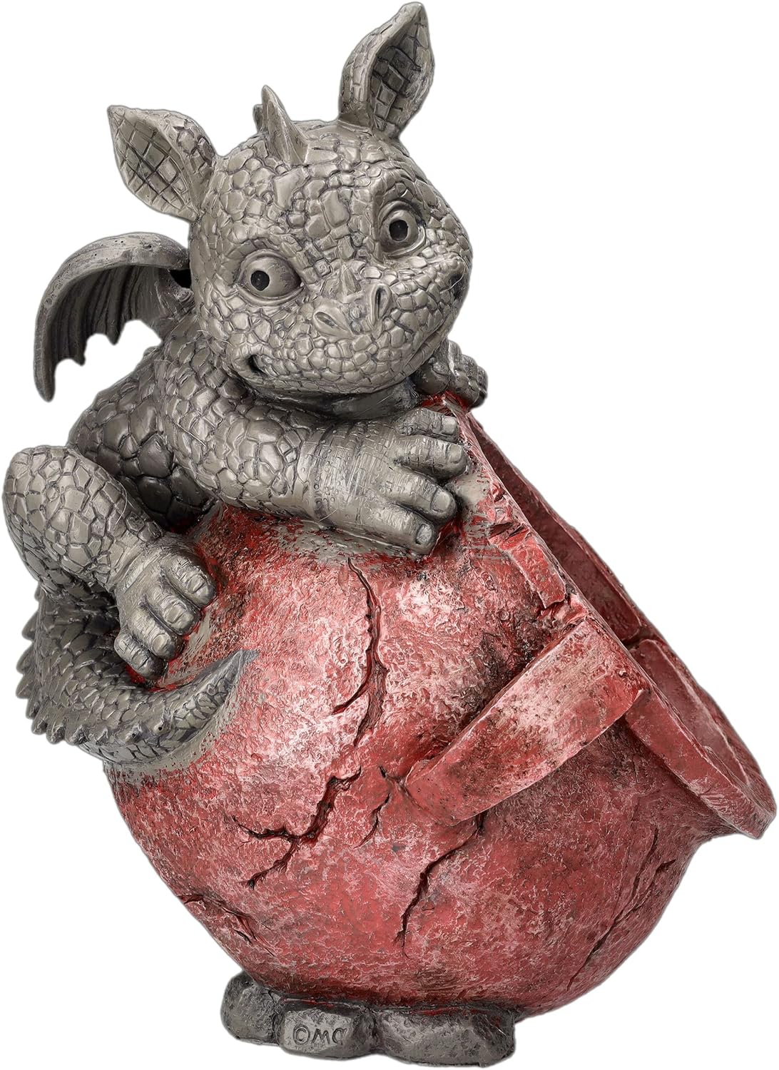 Pacific Giftware Playful Garden Dragon Planter Garden Display Decorative Accent Sculpture Stone Finish 10 Inch Tall