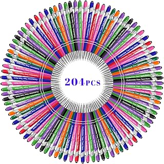 Qingxily Custom Pens: Up to 300 Pcs with Free Engraving, Customized Stylus Ballpoint Pens in Colorful Assortments for Business, Graduation, Anniversaries