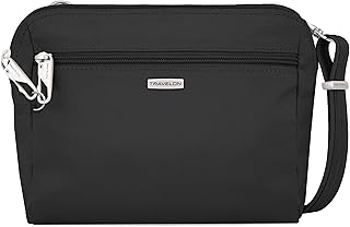 Travelon Women's Classic Convertible Crossbody & Waist Pack, Black, 8 x 7 x 2