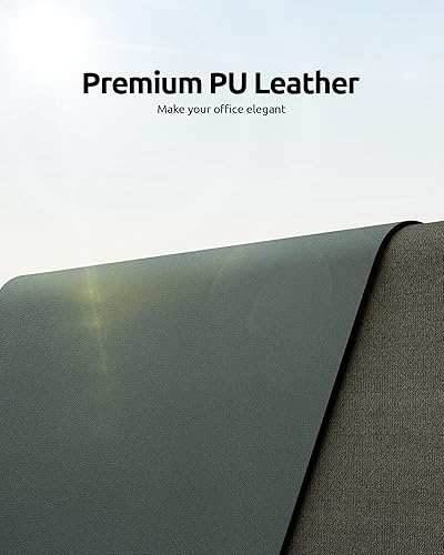 Miniatura 2 de YSAGi Protector de escritorio de cuero, tapete de oficina, alfombrilla grande para mouse, antideslizante, de piel sintética, almohadilla de