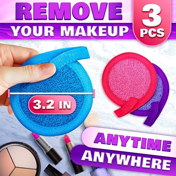 2 in 1 Face Scrub Pads, 3 Pcs Reusable Microfiber Facial Scrubber