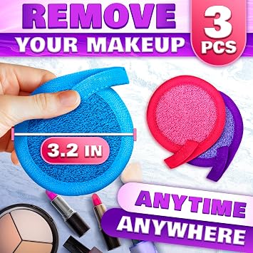 2 in 1 Face Scrub Pads, 3 Pcs Reusable Microfiber Facial Scrubber