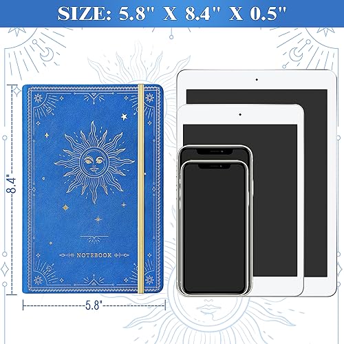 Miniatura 6 de Artfan Cuadernodiario a rayas  Cuaderno clásico de piel sintética de papel grueso de alta calidad con bolsillo + separadores de páginas, regalos,