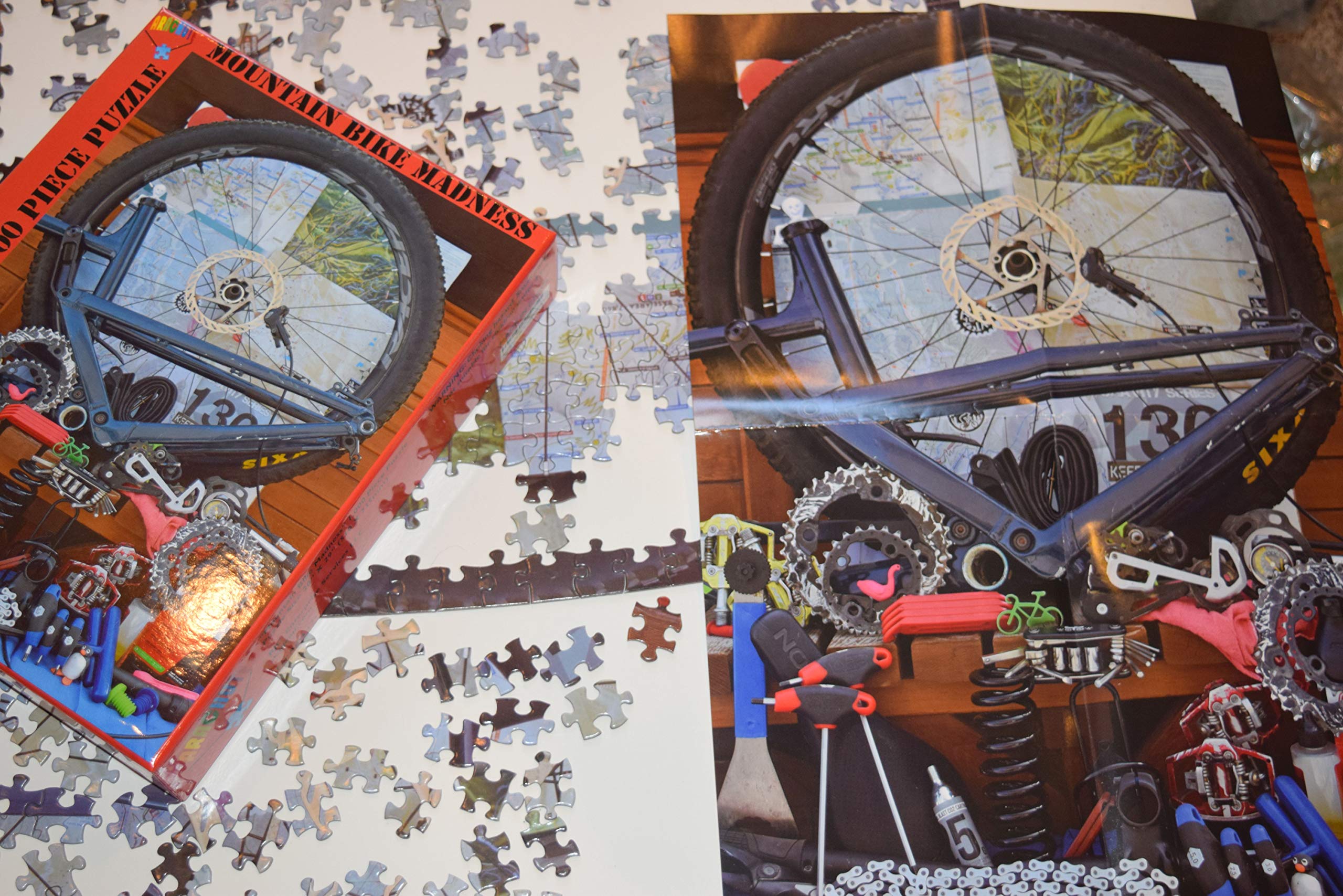 Parachute Puzzles 1000 Piece Puzzle - Mountain Bike Madness 1000 Piece Jigsaw Bicycle Parts Puzzle for Adults - Image 5