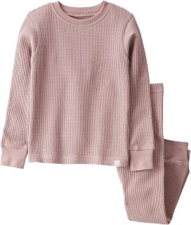 little planet by carter's Unisex Baby Organic Cotton 2-Piece Pajama Sets, Waffle Knit Mauve, 5T