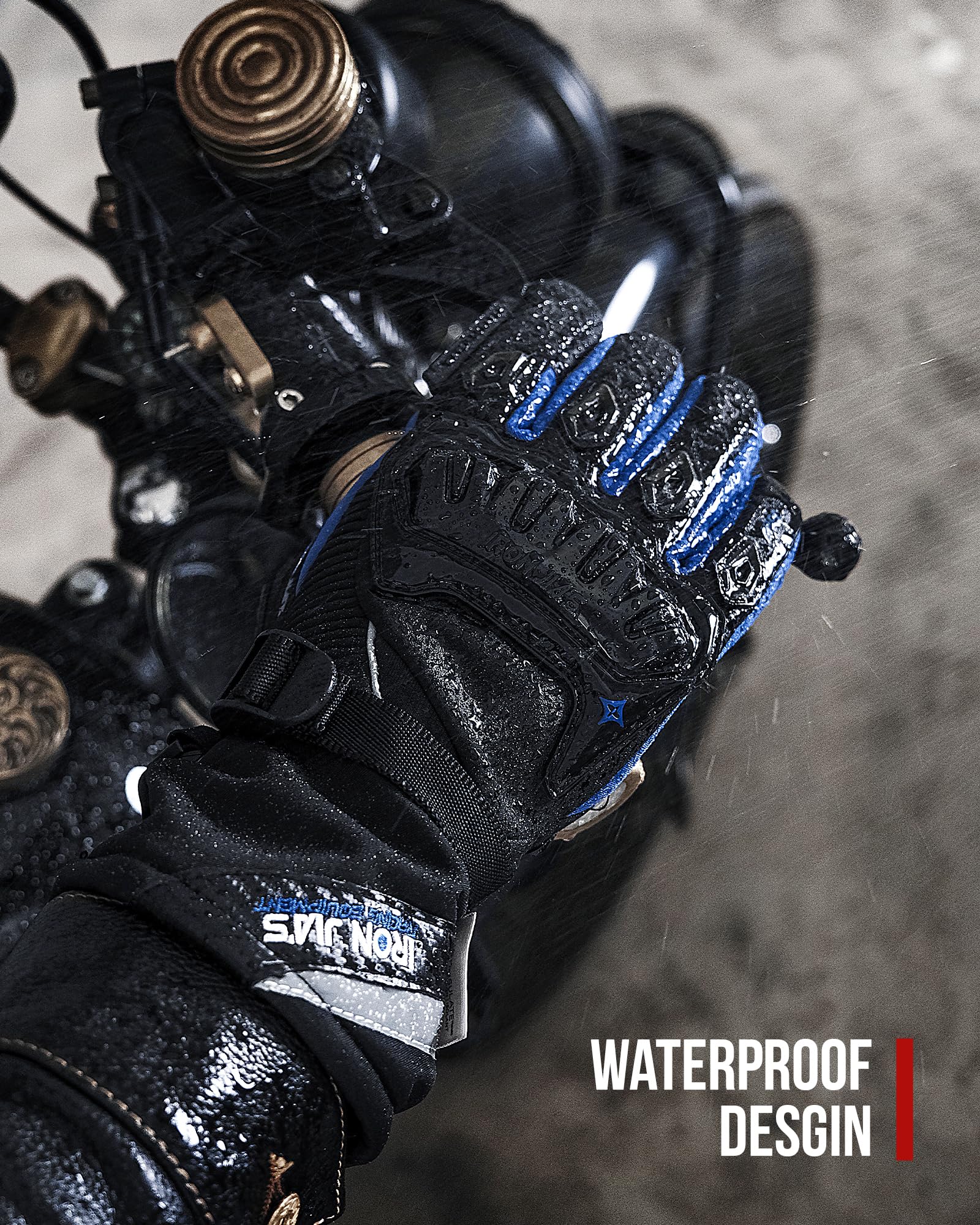 IRON JIA'S Guanti Moto Invernali Uomo, Guanti Impermeabili Antivento, Leggeri e Caldi Con Touchscreen per Motociclismo, Escursionismo e Altri Sport All'aperto, Per Uomini e Donne