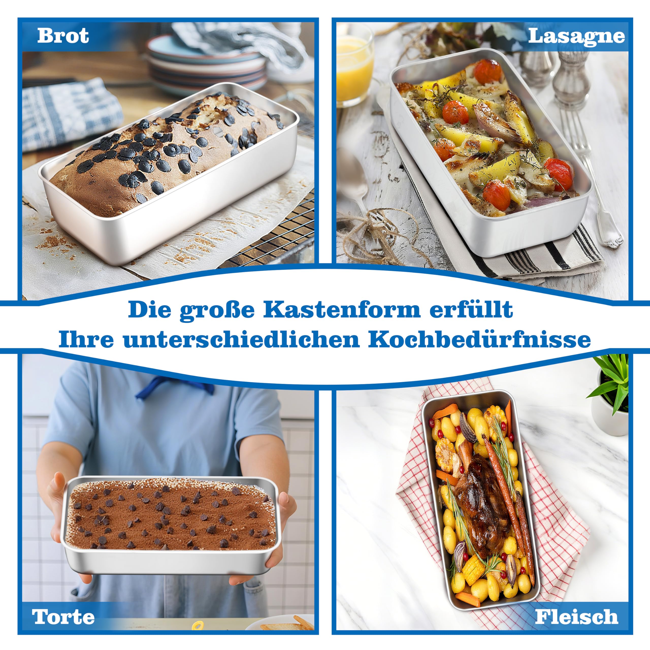 Homikit Moule à cake en acier inoxydable (31 x 13 x 7,5 cm)