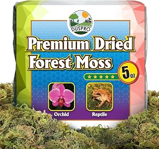 DUSPRO Premium Dried Forest Moss for Potted Plants, Ideal for Orchid Moss Potting Mix Indoor Moisture Repotting Orchid Soil Medium, Terrarium Decor, Natural Reptile Vine 4qrt