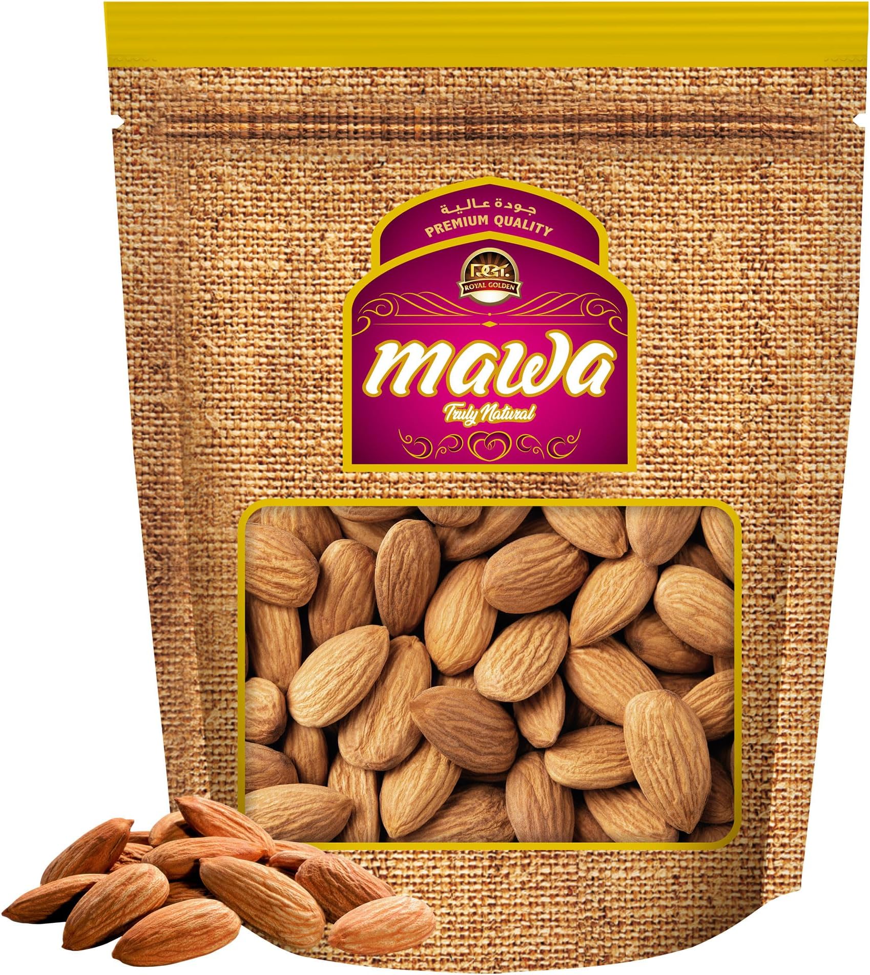 Mawa Basic Raw Almonds/Badam 1kg | Almonds Nuts Snack | Whole Almonds 1kg | All Natural for Roasting/Seasoning