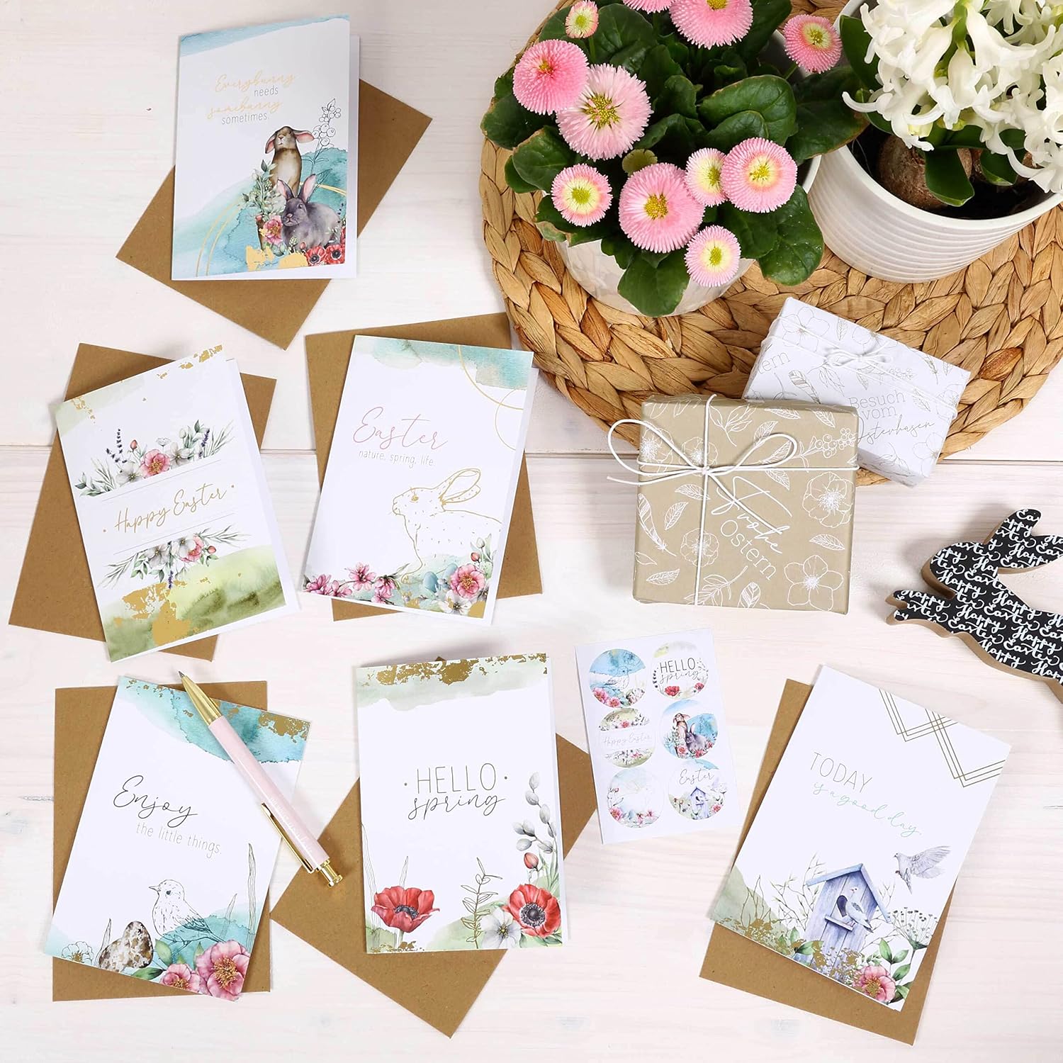 Papierdrachen Folding Cards for Easter 6 Spring Easter Cards Including Envelope for Easter Time Greetings to the Family - Image 4