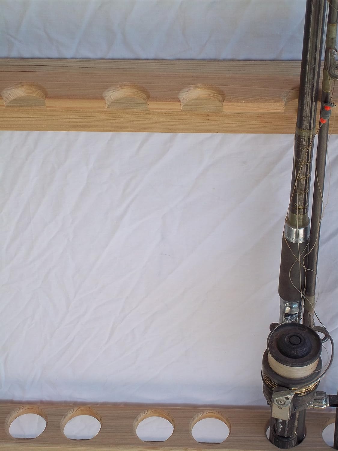 Handmade Beauty Wallmount Fishing Pole and Rod Rack ~ Unfinished