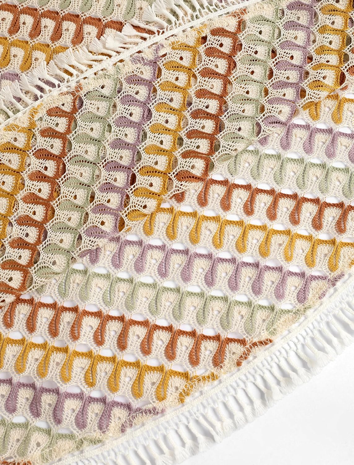 ZAFUL Womens Crochet Cover Up Mini Skirts Knit Fishnet See Through Tie Side Beach Wrap Bathing Suit Coverups - Image 5