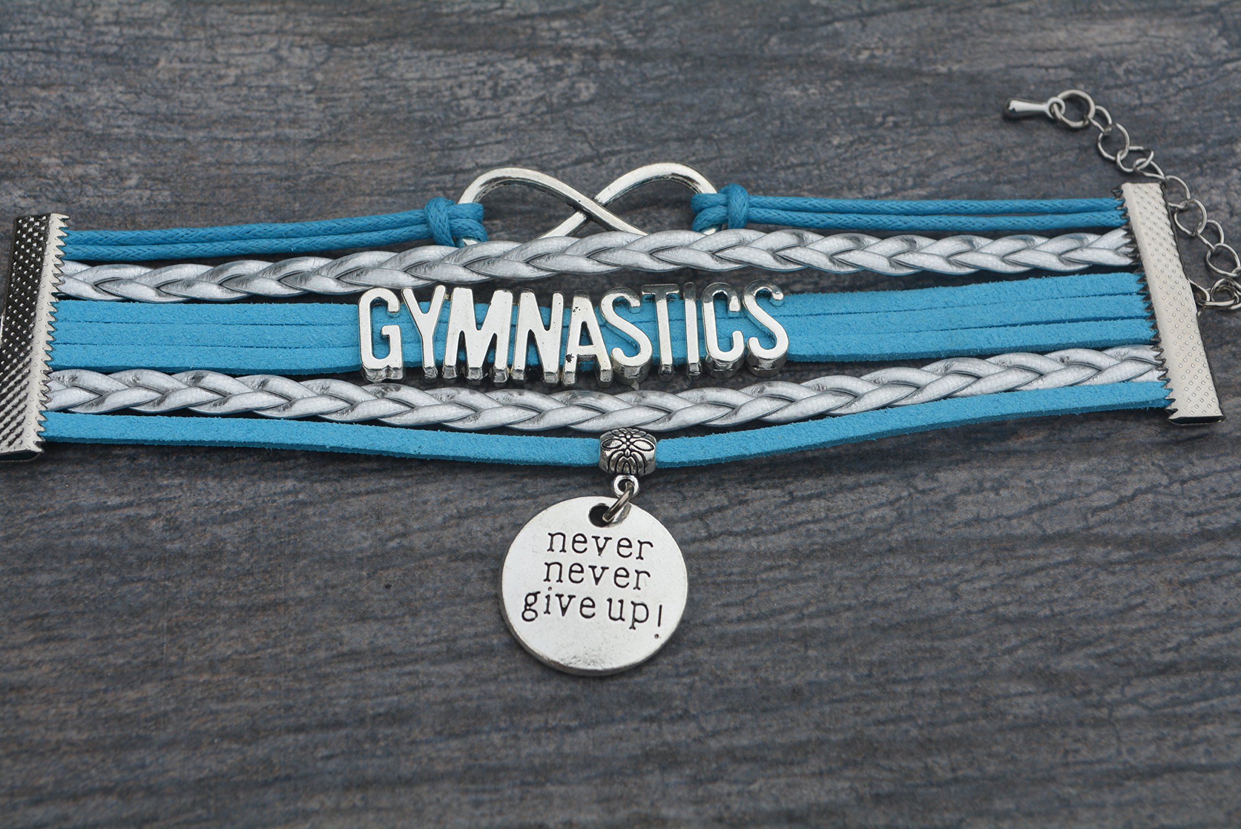 Infinity Collection Gymnastics Bracelet- Never Give Up Gymnastics Bracelet- Gymnastics Jewelry - Gift For Gymnast