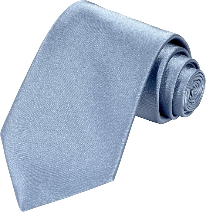 Corbata Satinada Lisa Negra con Pañuelo de Bolsillo en Caja de Regalo miniatura 3