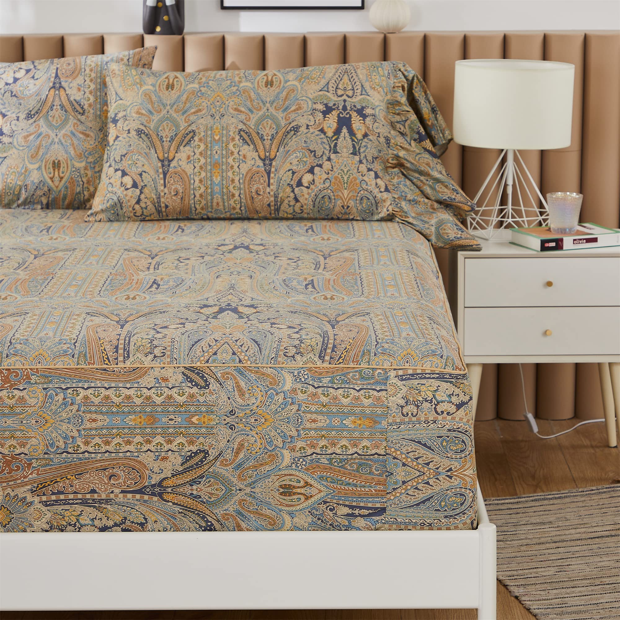 Amazon.com: ABREEZE Queen Sheet Set Floral Sheets Ultra Soft