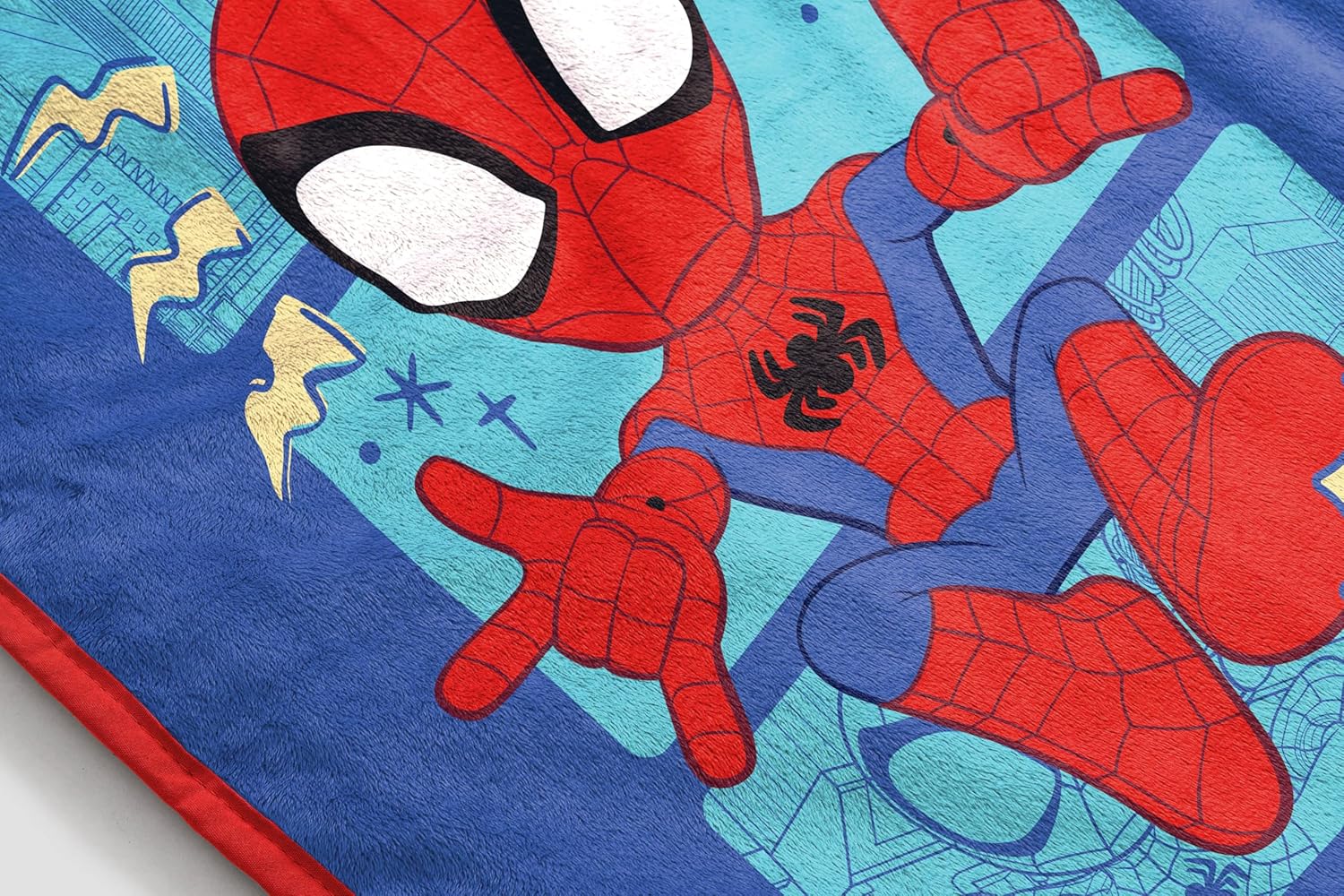 Jay Franco Kids Plush Throw Blanket – Soft & Cozy Fleece Throw for Bedroom & Couch Décor, Official Licensed Product, Blue - Spidey & Friends, 40x50 - Travel Blanket - Image 6