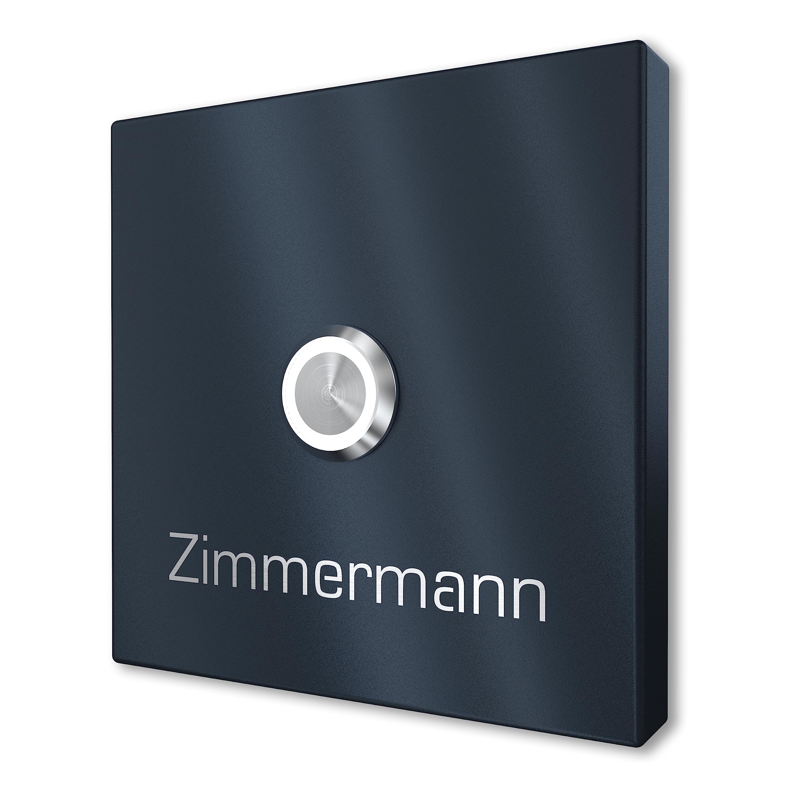 Placca Campanello Da Esterno In Acciaio Inox - Con Targhetta Illuminata, Personalizzabile, Made In Germany - Foto 9