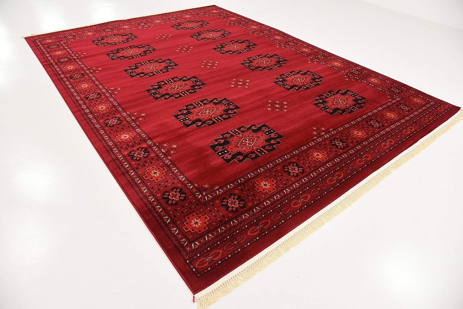 Unique Loom Tekke Collection Alfombra tradicional saturada tradicional sobre teñida, 8 pies 0