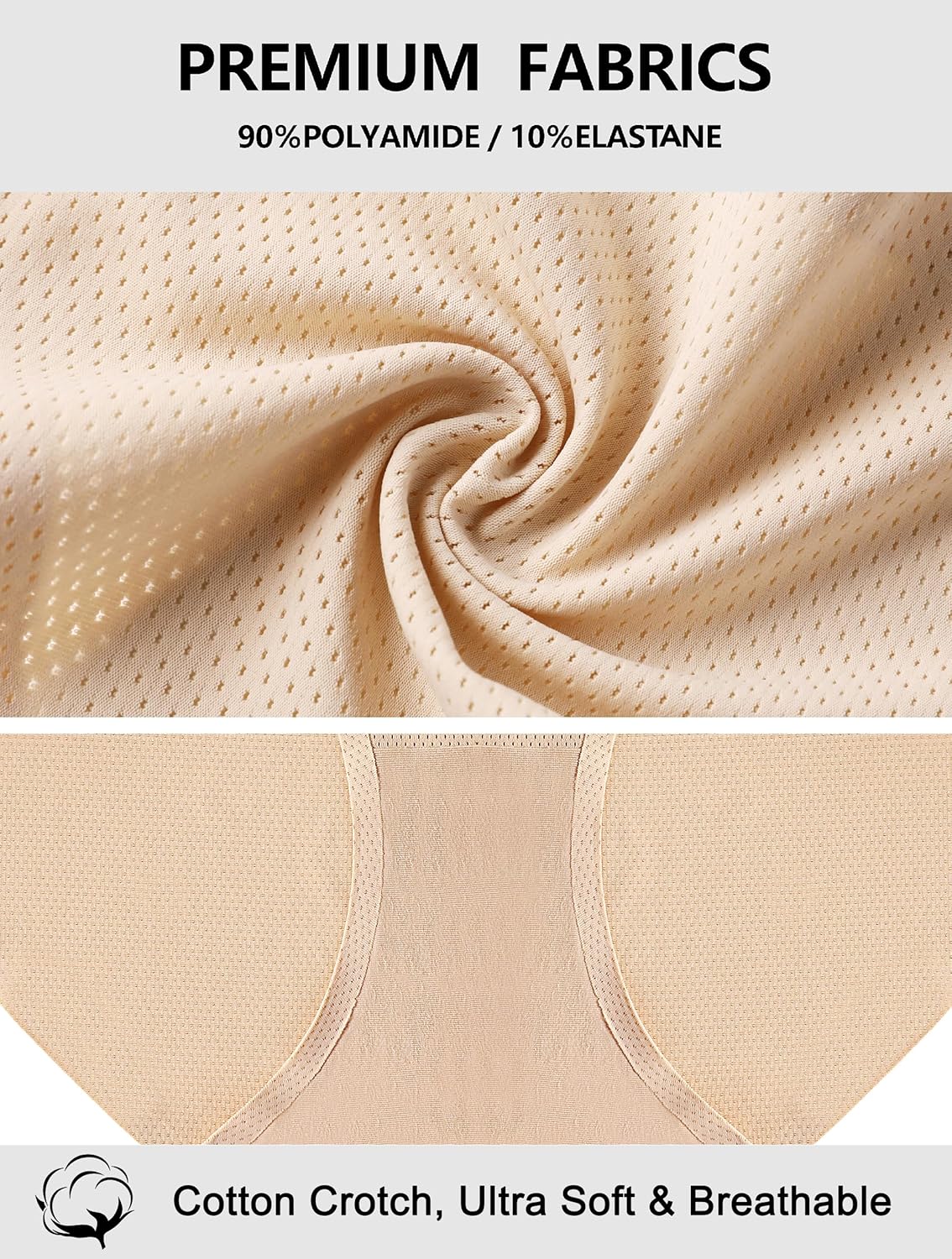 voenxe Women Seamless Hipster Underwear,Breathable Ladies Panties Bikini,No Show Briefs,Comfortable Undies for Women 5-Pack - Image 5