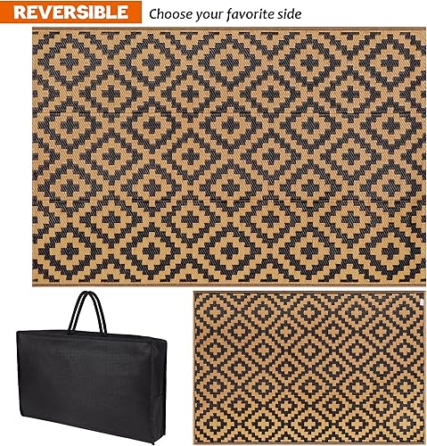 Miniatura 228 de SAND MINE - Alfombras reversibles, alfombra de pajillas de plástico, alfombra de área moderna, alfombra grande para suelo y exteriores, vehículos