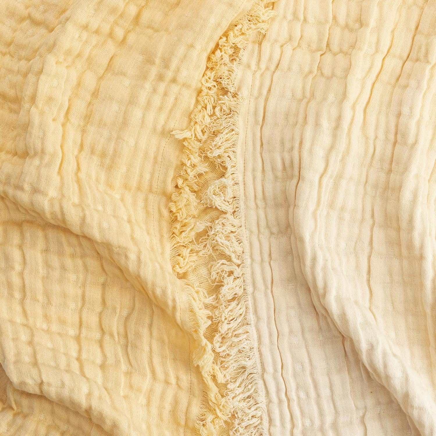 Crane Baby Multi-Layer Muslin Baby Blanket, 100% Cotton Baby Blankets, Yellow Ombre Design, Nursery Swaddling Blankets for Newborns, 30" x 40", Warm and Breathable Stroller Blankets for Babies