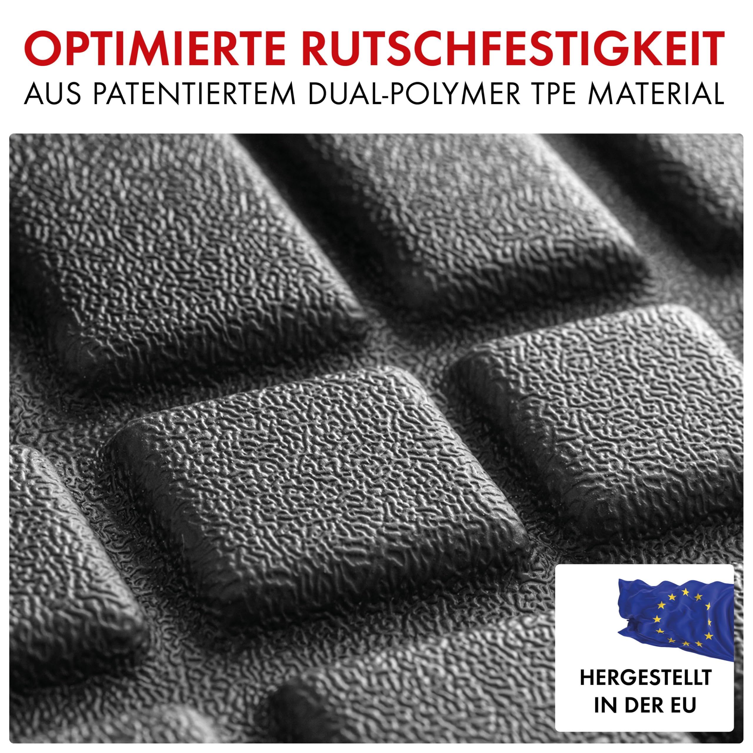 Walser Premium Fussmatten Auto für VW T5 04/2003-08/2015, T6 04/2015-2019, 100% passgenaue Gummimatten Auto - Made in EU, robuste Fußmatten Auto, Auto Fußmatten, Fußmatte Auto
