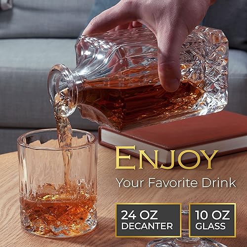 Miniatura 5 de Regalo de lujo para hombres  Juego de decantador de whisky con piedras refrescantes para el querido marido o papá, regalo de cumpleaños  El juego de