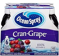 Vista 1 de Ocean Spray Bebida de Jugo de Arándano-Uva, Botella de 10 Onzas (Paquete de 6)