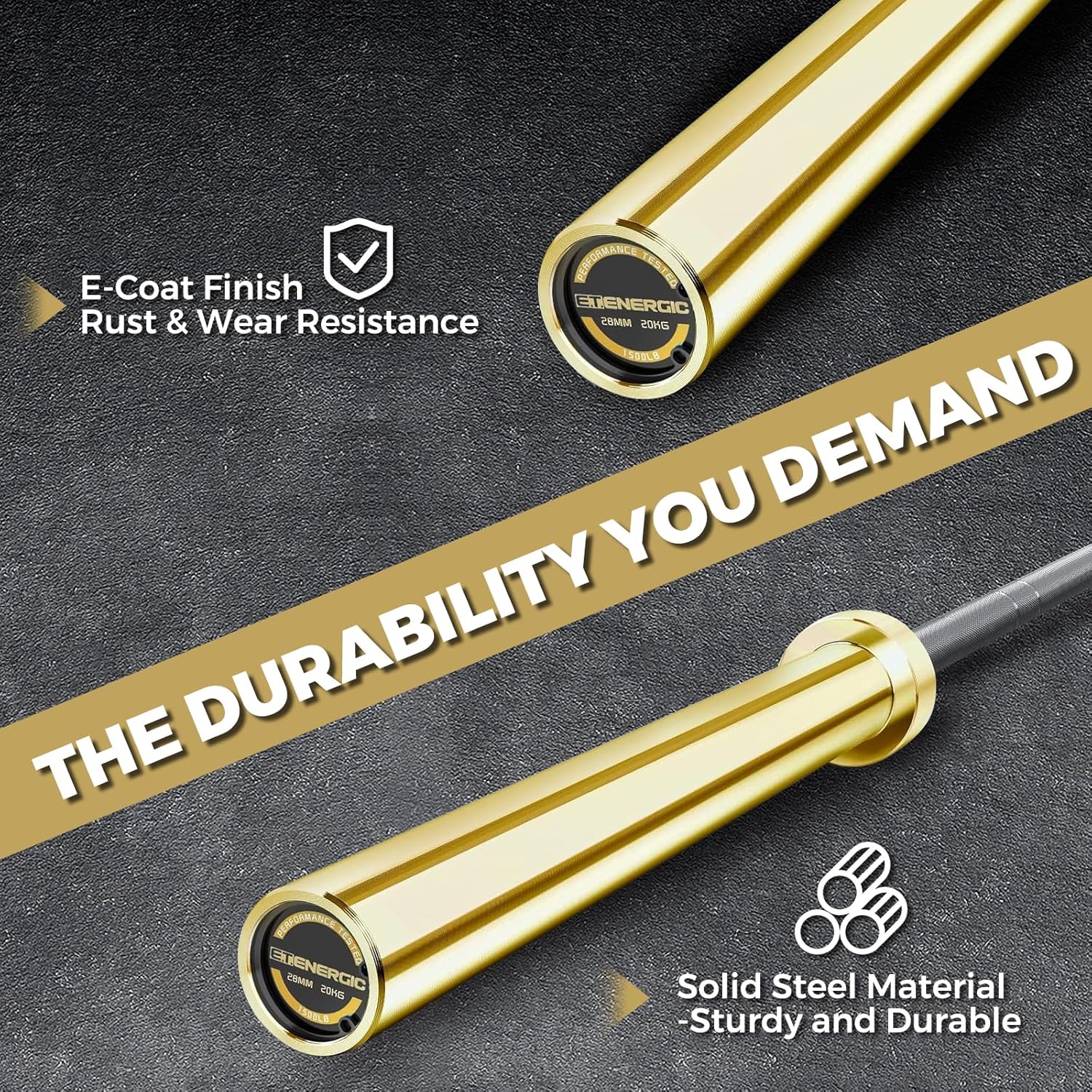 7ft Olympic Barbell Bar 45LB Load 1500lbs Capacity Available, for Gym Home Exercises, Weightlifting, Powerlifting for 2" Olympic Plates