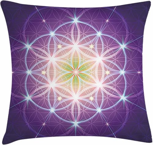 Abstracto Throw almohada cojín cubierta por ambesonne, circular Entrelazado interior rondas ovalado clásico superpuesto Formas Artsy diseño,