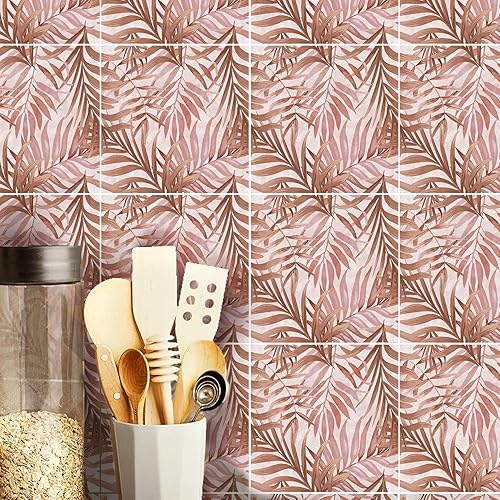 Miniatura 7 de Adhesivos de vinilo para azulejos de pared autoadhesivos, calcomanías impermeables para decoración de cocina, baño, línea ondulada de abulón, 6 x 6