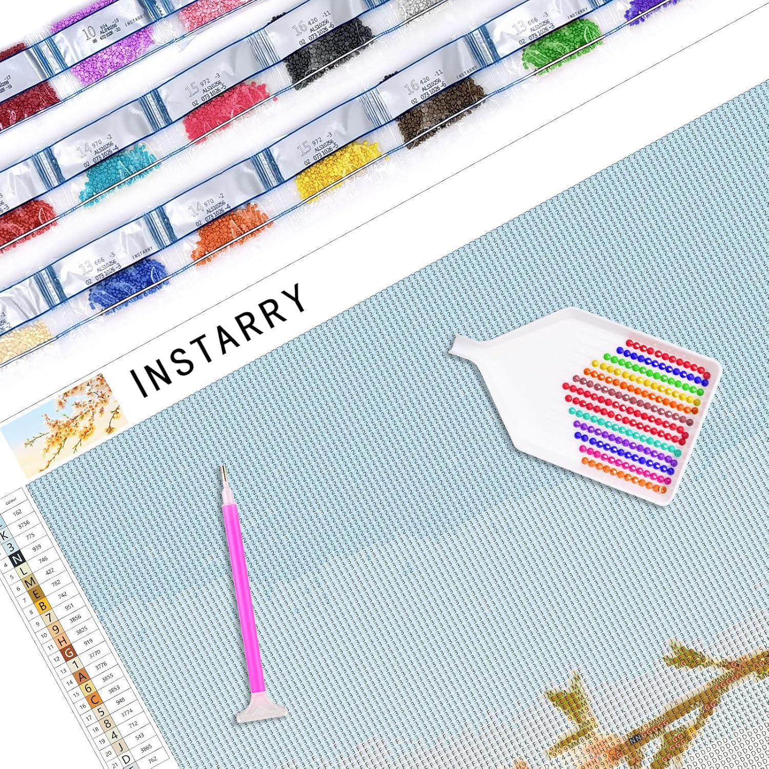 Instarry DIY 5D Diamond Painting Large Size Flowers and Trees Mosaic Rhinestones Embroidery Wall Art Decor 39.4x19.7 inch