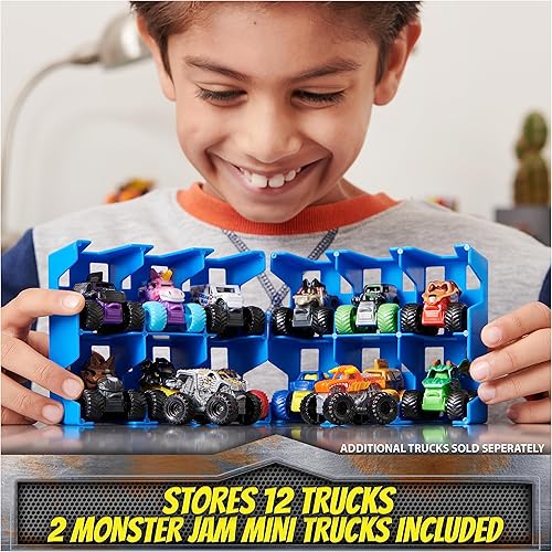 Miniatura 7 de Monster Jam Mini Freestyle Flip Arena Playset y almacenamiento con 2 mini camiones juguetes para niños y niñas a partir de 3 años
