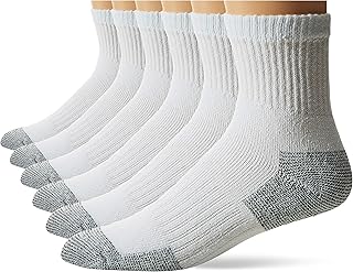 Fruit of the Loom Calcetín para hombre, 6 pares de calcetines de trabajo con cojín completo, talla 6 – 12