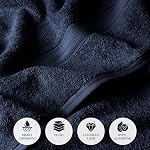 Ensemble de serviettes de bain égyptiennes Superior 6 pièces, bleu marine | Serviettes de luxe à séchage rapide et douces, essentiels de bain, bain d'invité, spa, 2 serviettes de bain, 2 serviettes à main, 2 serviettes de visage, serviettes Madeline