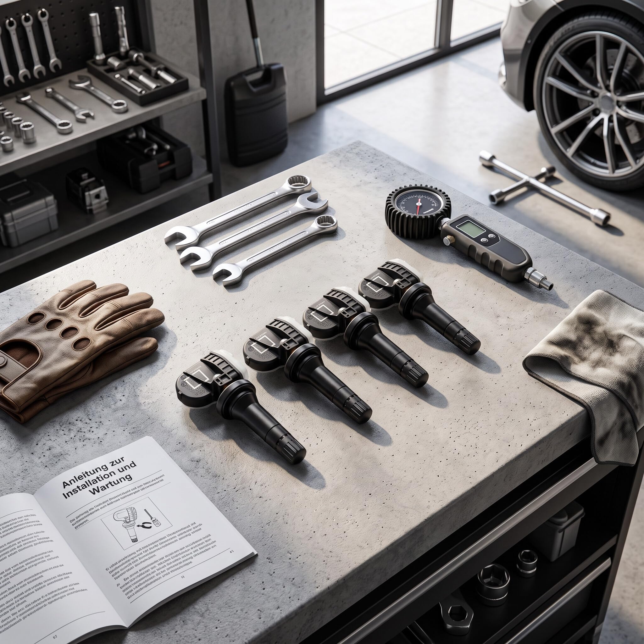 Ejoyous 4 sensori di Pressione degli Pneumatici RDKS e di Controllo, sensori RDKS TPMS 2036832, Adatti per di Controllo della Pressione degli Pneumatici Ecosport/Fiesta/Focus