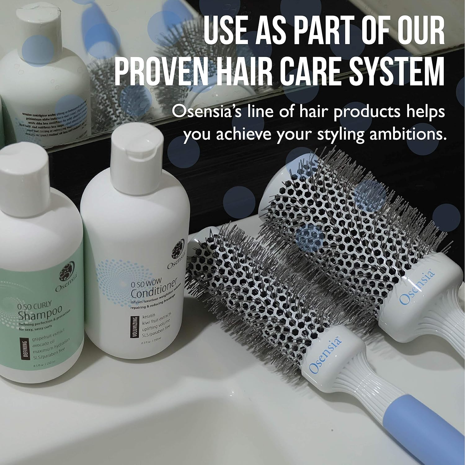 Osensia Ultra Small Round Brush for Women and Men - Salon Blowout Hair Styling for Wet or Dry Hair, Ceramic Ion (0.75 inch) : Beauty & Personal Care