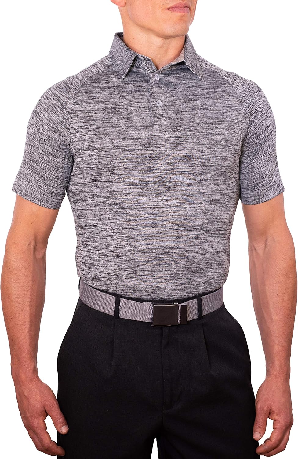 CC Performance Slim Fit Golf Shirts for Men Dry Fit Tech Fabric Wrinkle Resistant Mens Polo