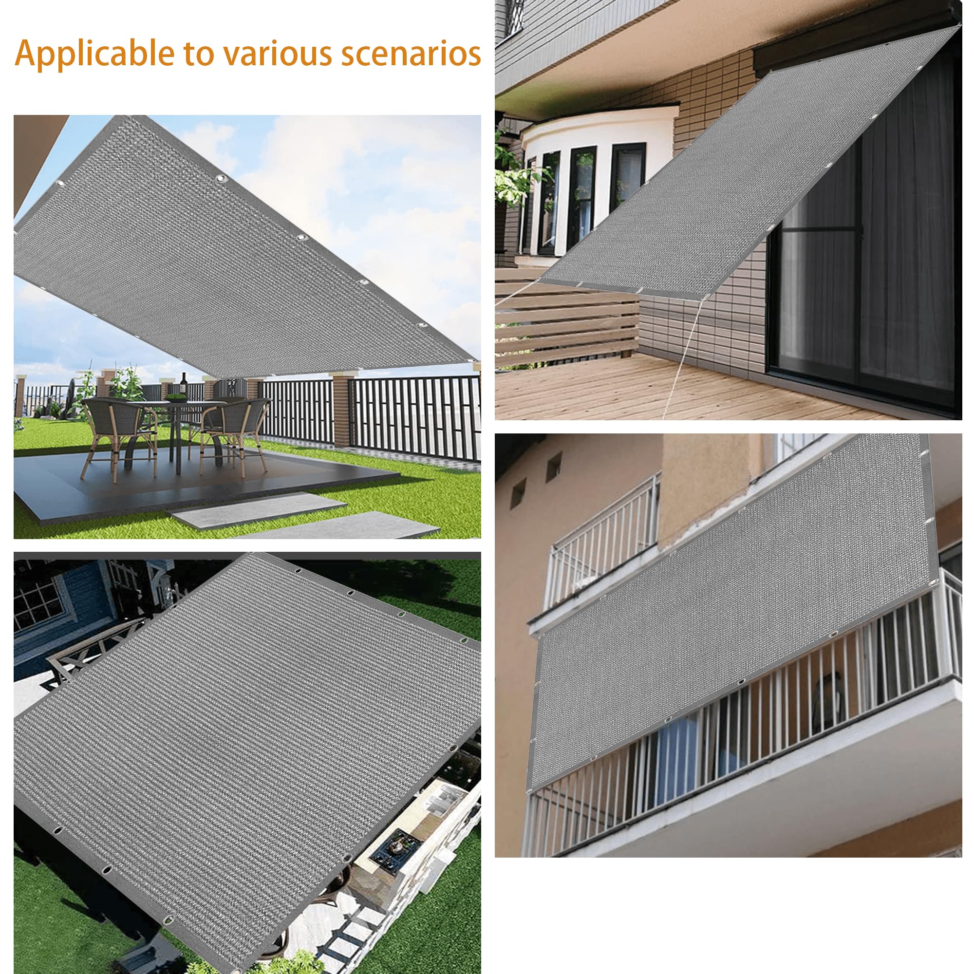 Ligero de 1,8 x 4 m, transpirable, protección UV, para camping, invernadero, casa de mascotas, múltiple, gris claro