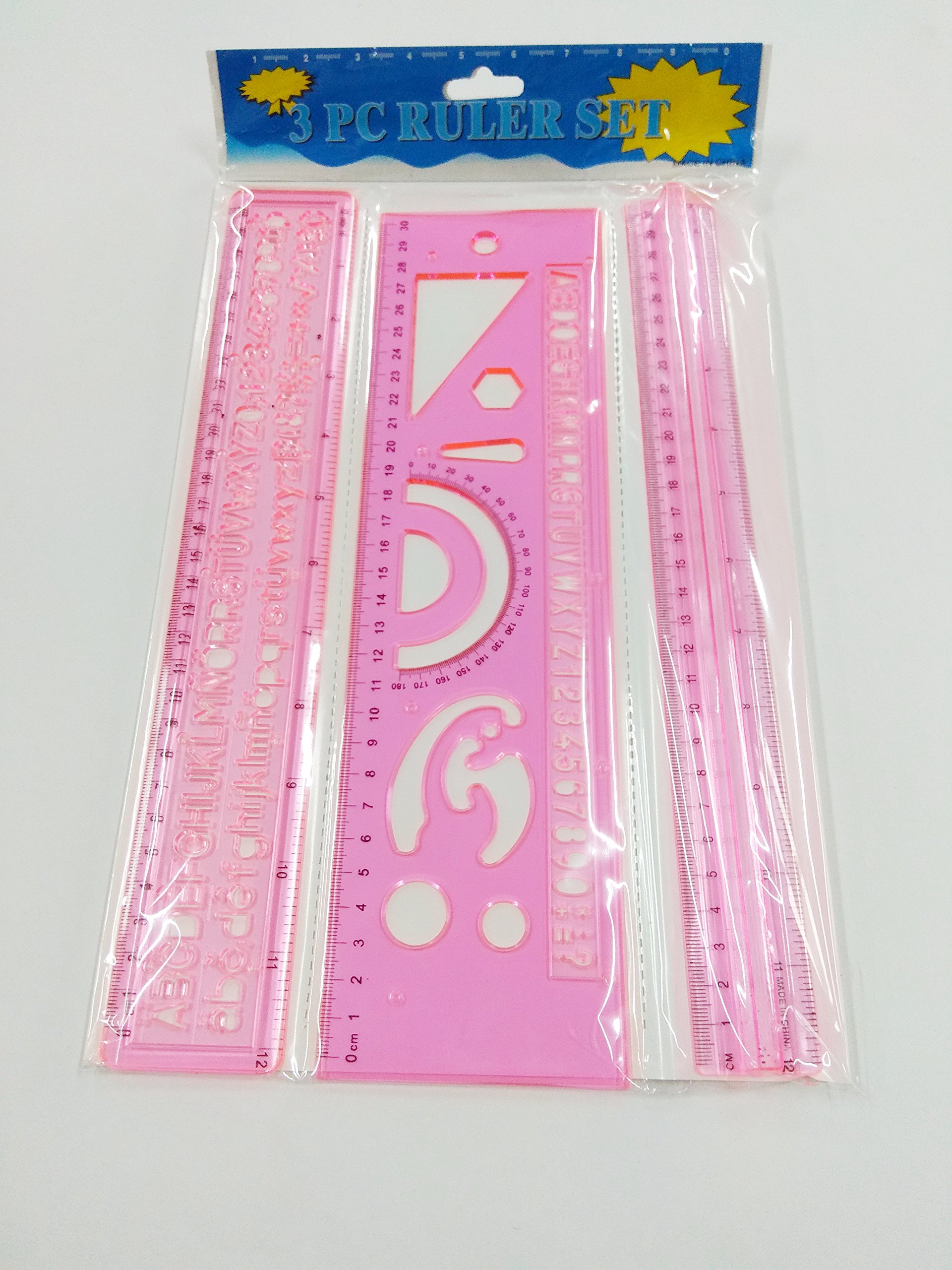 GOLD LEAF Ruler Multifiction Set of 3 (Pink)