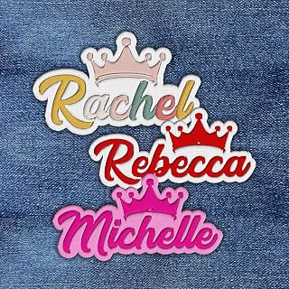 Custom King Queen Name Personalized Crown Colorful Text Embroidery Patches for Backpack, Hat, Jackets, Iron On Patch, Sew On Patches, DIY Custom PVC Gifts for Men Women Kids