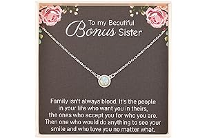 Sister in Law Christmas Gifts:Sterling Silver White Opal Necklace